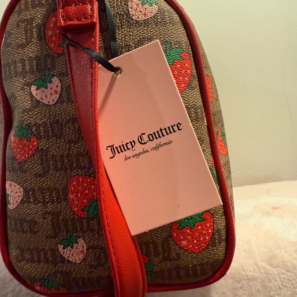 Juicy Couture Red and brown strawberries Satchel NWT - Picture 8 of 10